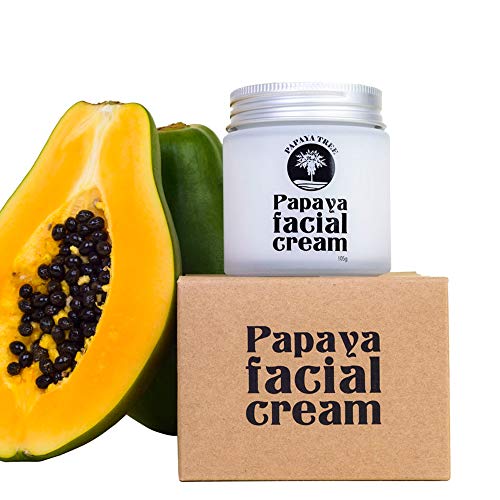 Papaya Tree Facial Cream, MOISTURIZER for Face, Good for Wrinkles, Containing papaya extract and papain,More than 20 natural extracts. 105g (No fragrance, No plastic )