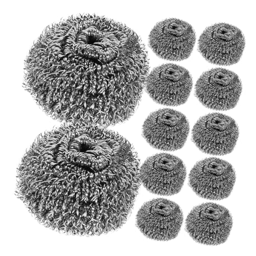 NOLITOY 12 Pack Dish Scrubbers Metal Scrubbers for Kitchen Wire Balls for Cleaning Pots Pans Oven Grill Cookware Brush