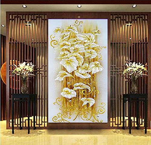 Art de diamant feuilles d'or grande taille 70x140cm pour décoration