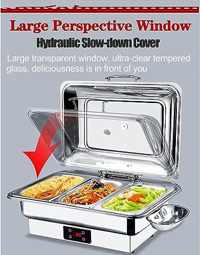 Buffets chauffants chafing dish set en acier inoxydable pour restaurant 9L