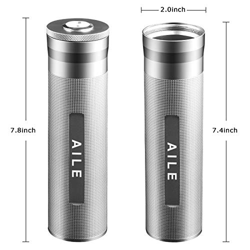 Aile Cigar Stainless Steel Humidor Silver Travel Cigar Case Tube For 3 To 4 Cigars, Portable Cigar Case, Cigar Hygrometer, Great Gift For Lover #TOP1