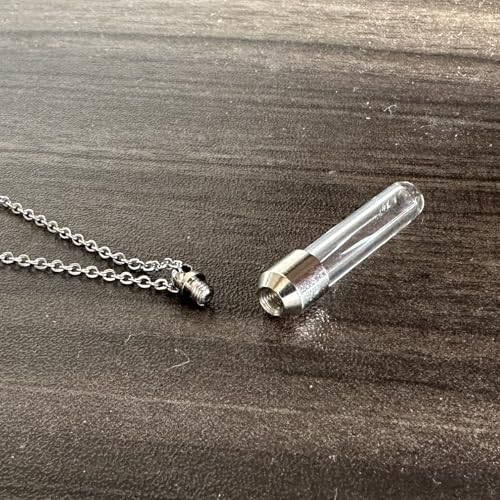 Xusamss Fashion Stainless Steel Glass Container Tube Ashes Urn Pendant Keepsake Cremation Memorial Necklace3