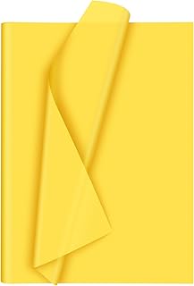 Morcheiong 60 hojas de papel de seda amarillo para envolver regalos, papel de seda a granel para manualidades, manualidades, cumpleaños, otoño, Acción de Gracias, fiesta, festival (20 x 14.5