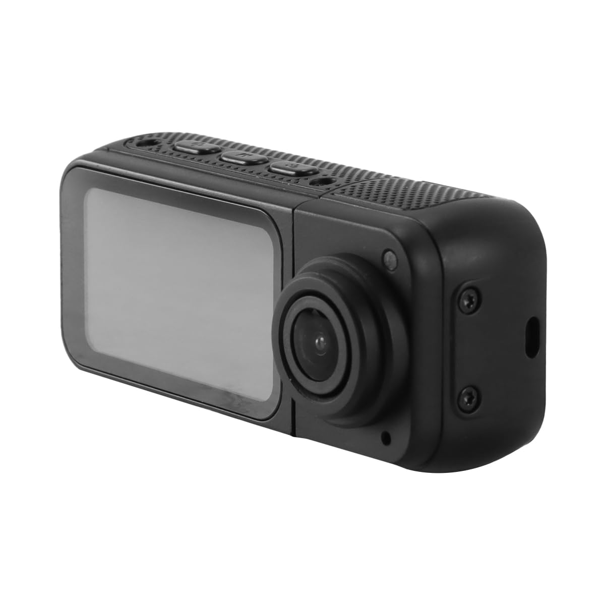 Alide Kamera sportowa S70 Mini (czarna) – 2,7K HD, obiektyw obrotowy 180°, ekran 1,47 cala, magnetyczny pasek na rękę + karta SD 64 GB, kamera kieszonkowa do vlogowania, jazdy na rowerze i podróży