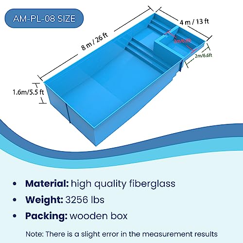 Fiberglass-Inground-Pool-Shell-Size-26-x-13-x-55-Outdoor-Swimming-Pools-Big-Pools-for-Backyard-Beach-Swimming-Pool-for-Adults-Children-with-Water-Pump-and-Sand-Tank Fiberglass Inground Pool Shell Size 26 x 13 x 55 Outdoor Swimming Pools Big Pools for Backyard Beach Swimming Pool for Adults Children with Water Pump and Sand Tank