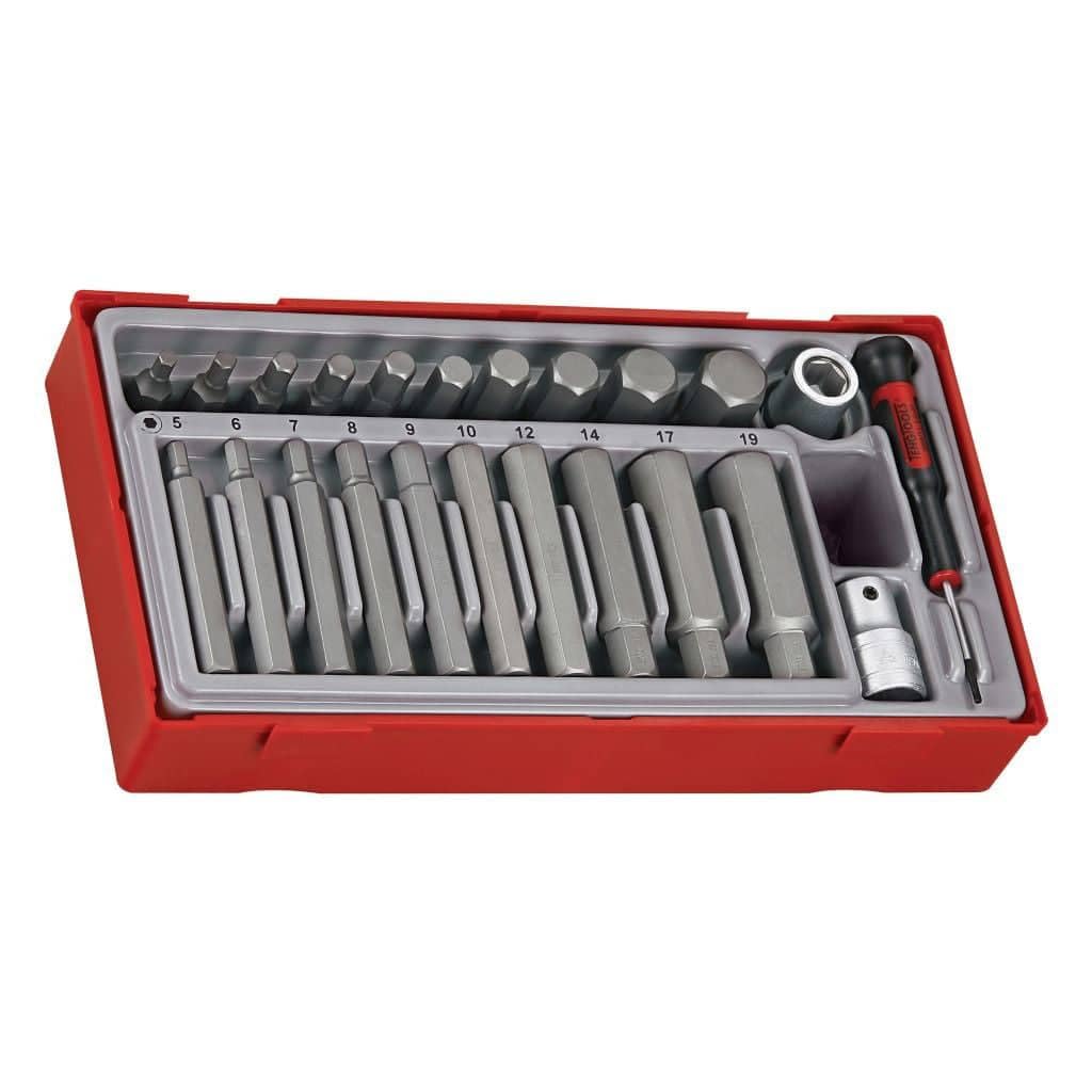 Teng Metric Hex Bit Socket Set 23 Piece 1/2in Drive Short And Long Tray TTHEX23