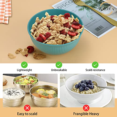 image for Wrova Wheat Straw Bowl Sets,8 PCS Unbreakable Cereal Bowl 26 OZ,Microw