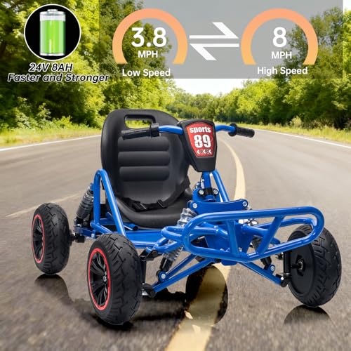 Image of POSTACK 24V Kids Go Kart, 24V Ride on Toy for Big Kids