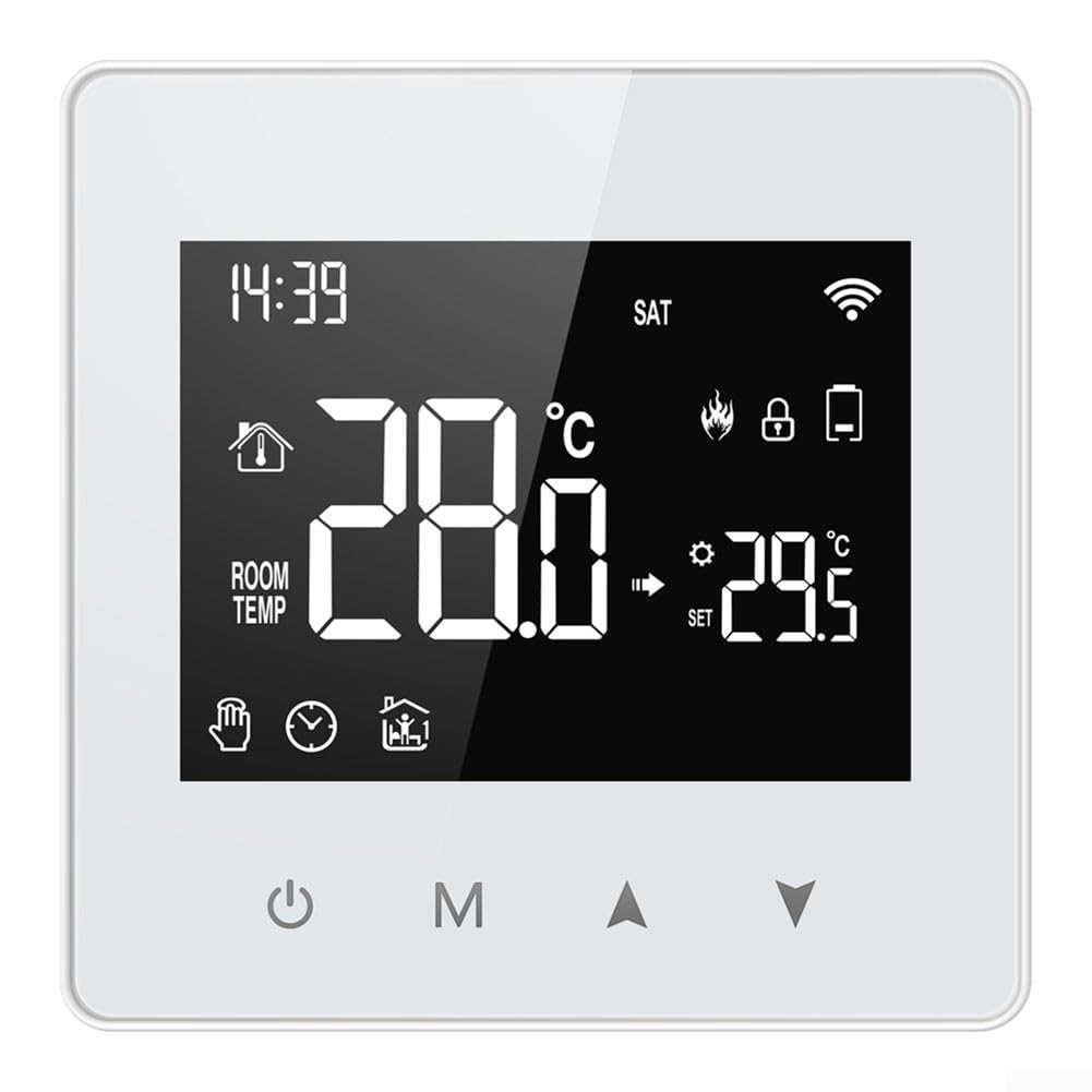 per Tuya Smart Home Wifi Termostato,- Termostato WiFi per caldaia a gas, Termostato Termostato Intelligente Programmabile controllo remoto tramite app Compatibile con Alexa e Home, controllo vocale