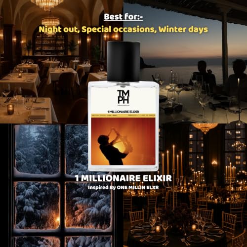 Image of TMPerfumehouse One Millionaire Elixir EDP for Men | Rich, Sweet & Long Lasting Perfume Spray | Vanilla, Rose & Sweet Fragrance | Luxury Gift for Him | TMPH | 50ml