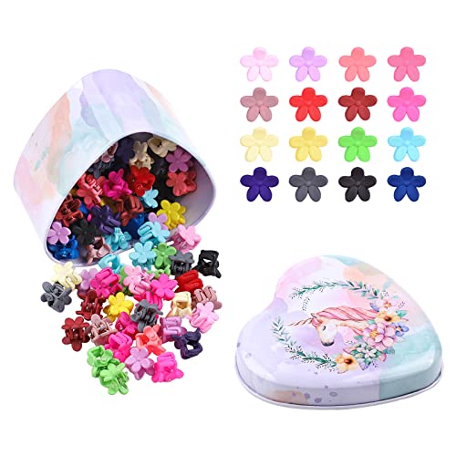 Image of 128PCS Baby Girls Mini Hair Claw Clips Flower Hair Hair Accessories Barrattes for School Girls Kids Teens