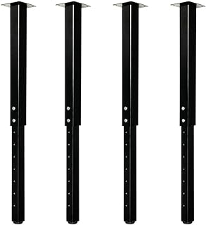 QLLY Adjustable Square Table Leg, 24-40 inch, 60-100cm, Home Office Custom DIY Table Legs, Furniture Leg Set (4, Black)