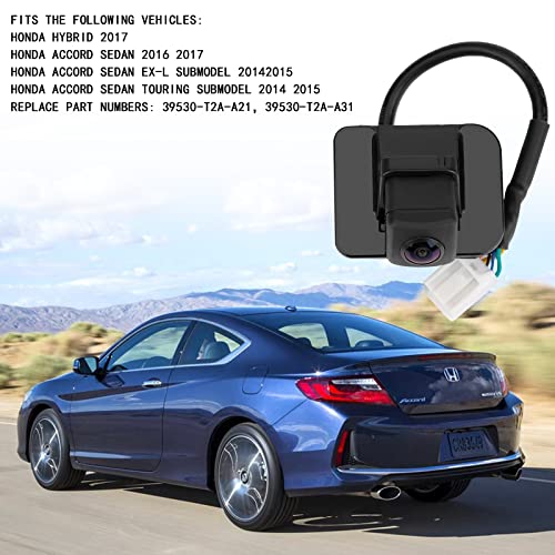 Image of 39530-T2A-A31 Backup Camera Rear View Back Up Assist Camera Compatible with 2014 2015 Honda Accord Sedan EX-L, 2016 2017 Accord Sedan Replace # 39530-T2A-A21,39530-T2A-U110-M2