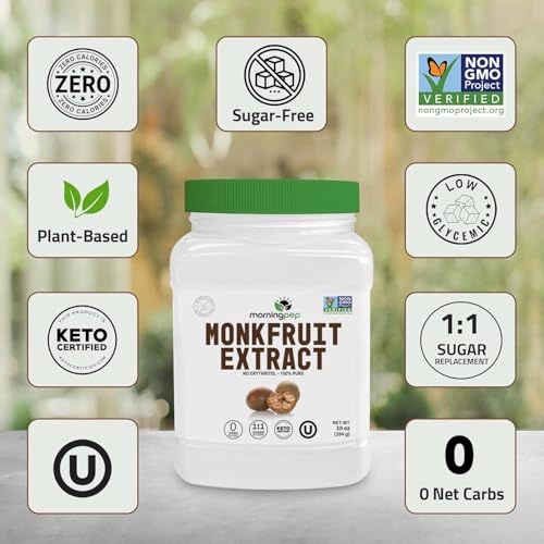 Morning Pep 100% Pure Monk Fruit Extract Sweetener, No Erythritol, Monkfruit Extract Powder, Non-Gmo Project Verified, Keto Certified, Ou Kosher thumb #4