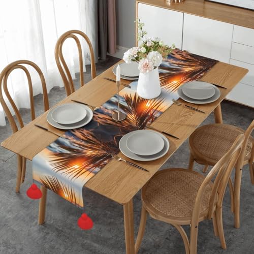 Chemin de table tropical pour table à manger et décoration de mariage chic