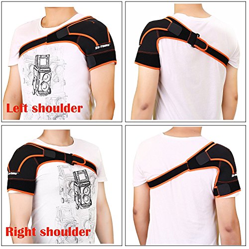 Yosoo Shoulder Brace Adjustable Sports Therapy Back Shoulder Brace Shoulder Pad Wrap Support Belt Single Sports Pretector #TOP3