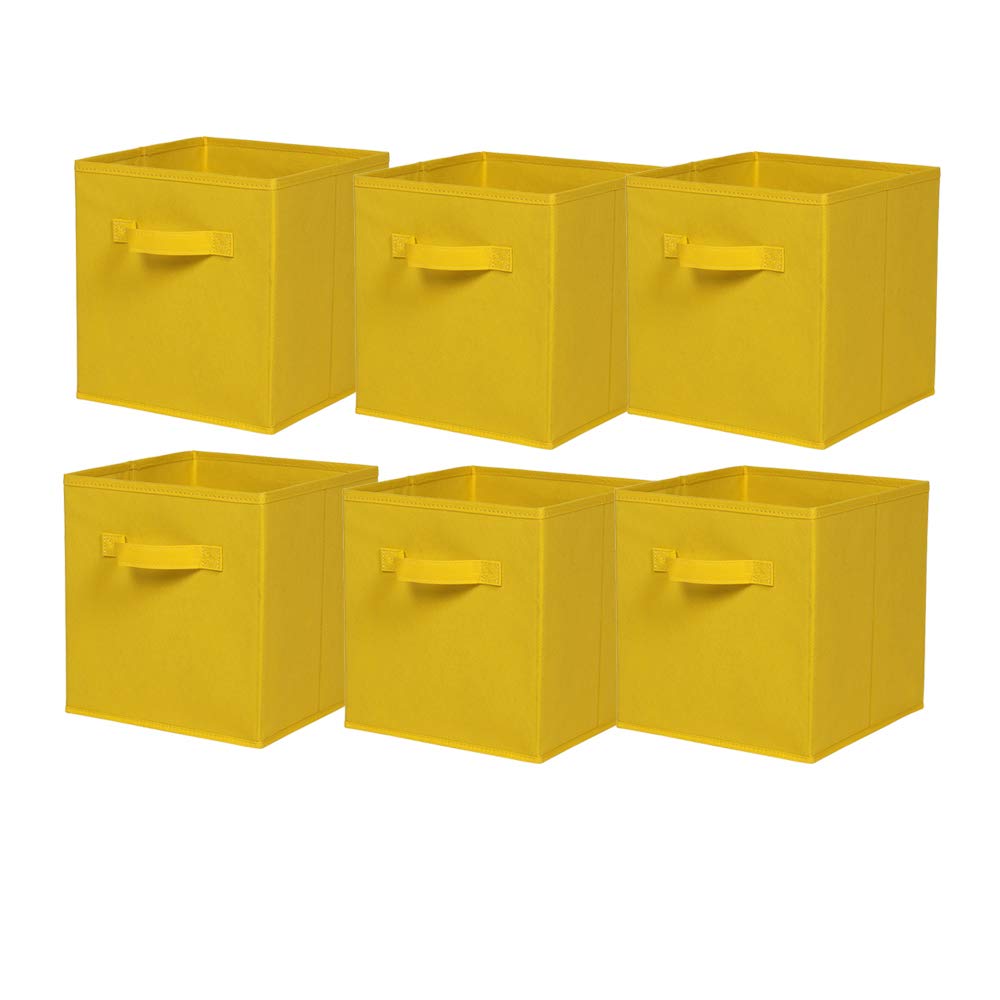 Foldable Storage Cubes Boxes Pack of 10 with Handle for Home Organization, Fabric Wardrobe Storage Box Organizer Basket Bins for Clothes Toys Towels, Collapsible&Durable Dark Blue 33x38x33cm — view 61