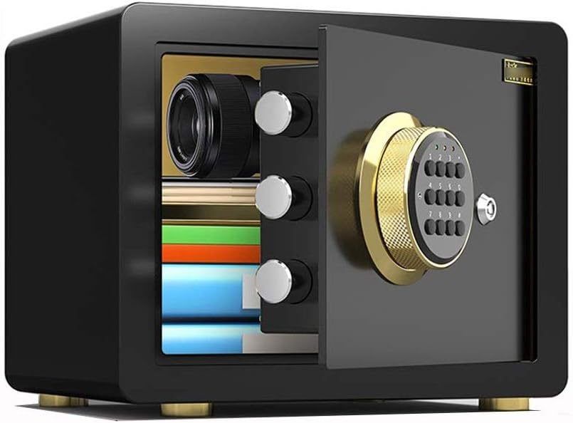 Digital Electronic Security Safe Box, Home Cabinet Safe with Keys Digital Lock for Jewelry Money Cash Valuables(Honorable Black)