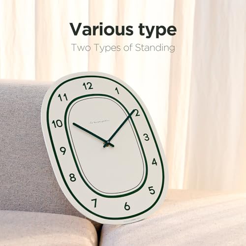 Image of mooas Forest Flatwood Wall Clock,12 inch Wood Wooden Wall Clock | Non-Ticking Sweep Movement Decorative Clock Battery Operated Clock for Home Living Room Kitchen Bedroom Office School