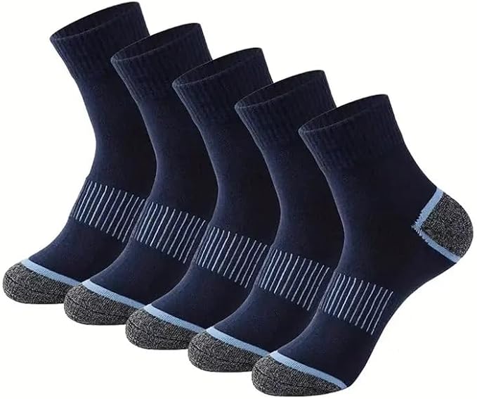 Meias masculinas de primavera e verão, confortáveis e respiráveis, adequadas para atividades de lazer ao ar livre (5 pares), 5 pares – preto, M