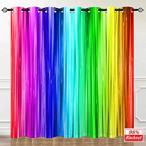 YUANZU Rainbow Striped Curtains - Image 3