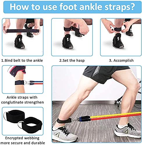 Image of DADLM Resistance Bands Set for Exercise, Stretching and Workout Toning Tube Kit with Foam Handles, Door Anchor, Ankle Strap and Carrying Bag Set of 11 in 1 for Men,Women