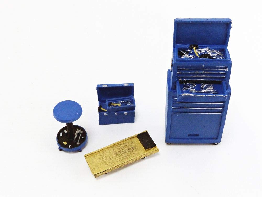 Tire Brigade 4 Piece Tool Set Blue 1/18 by Motorhead Miniatures 190
