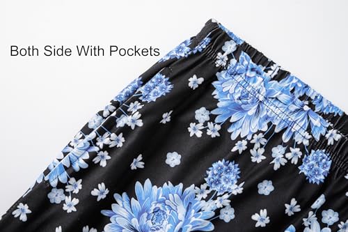 Image of Vozanet Women's Pajama Sets Short Sleeve with Long Pant Soft Sleepwear Printed pj Loungewear With TWO Pockets Size 1X to 5X