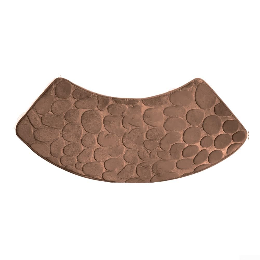 Curved Shower Mat,Anti Slip Mat For Shower,Washable Curved Non Slip Bathroom Shower Mat For Corner Bathrooms(brown)