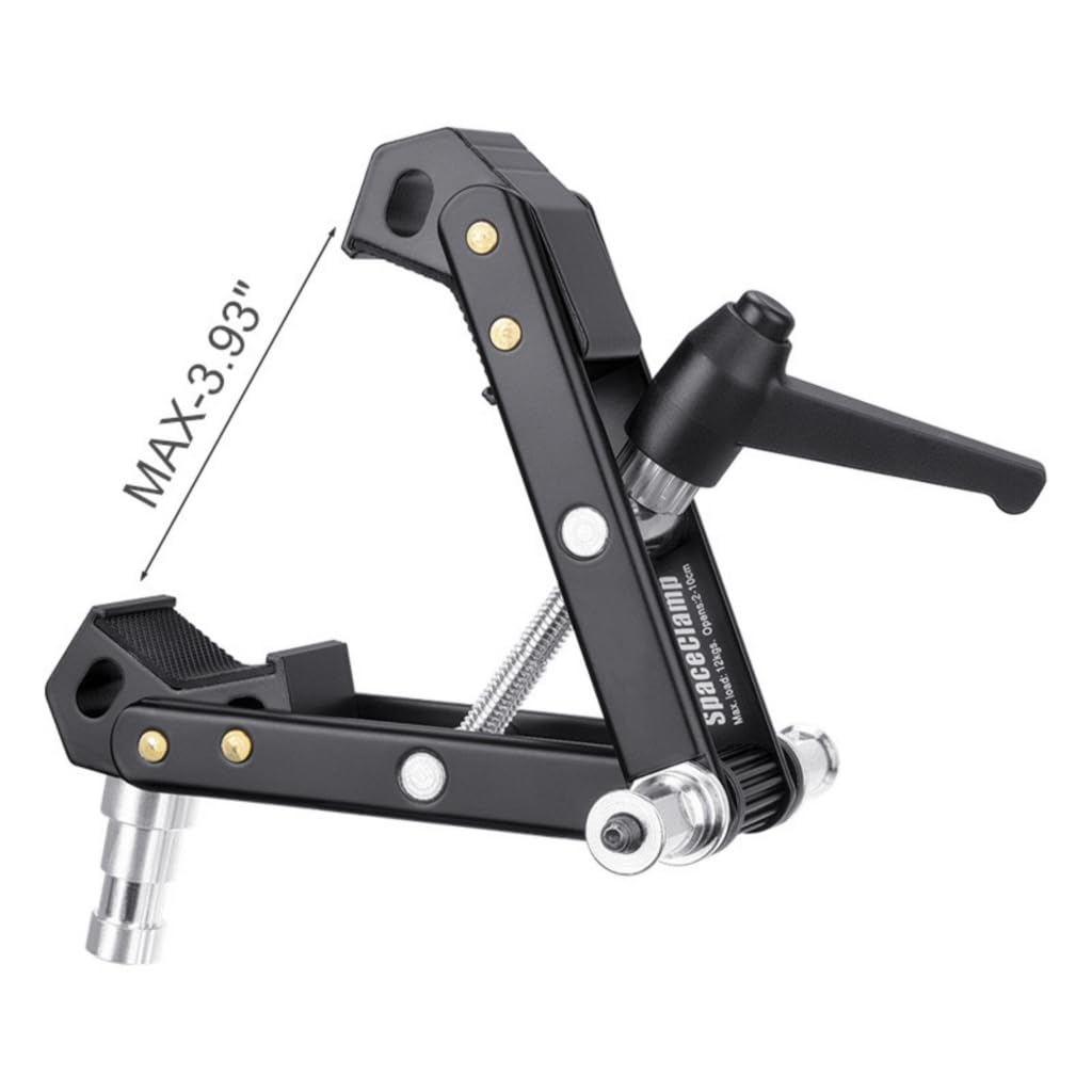 Uniwersalny metalowy uchwyt zaciskowy do fotografii z zakresem zaciskowym od 2 cm do 10 cm, czarny