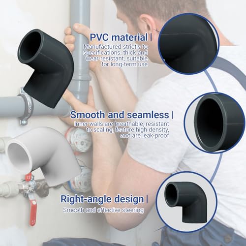10 Stück 20mm PVC 90 Grad Winkel Rohrverbinder,Reduzierverbinder,Reduzierstück,Rohrverschraubung,Rohrkupplung Adapter, für Garten Bauernhof Bewässerung Wasserrohr Armaturen, Grau Weiß