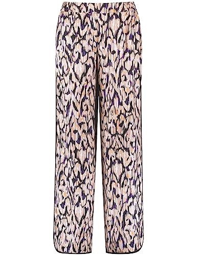 Gerry Weber 220004-31400 Pantalón de Vestir, Color Crudo, Blanco, Morado y Rosa, 44 para Mujer