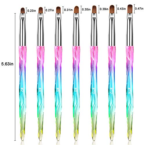 image for UV Gel Nail Brush, iBealous 7PCS Poly Extension Nail Art Tips Builder 