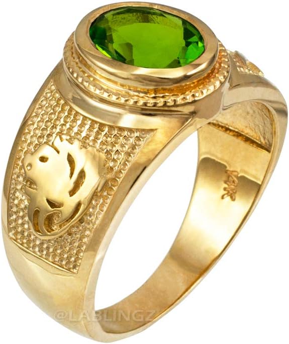 Zodiac Sign Birthstone CZ Ring in 10K Yellow Gold