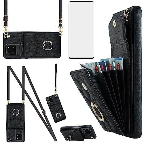Étui Samsung Galaxy S20 Ultra 5G coque portefeuille porte-cartes verre trempé