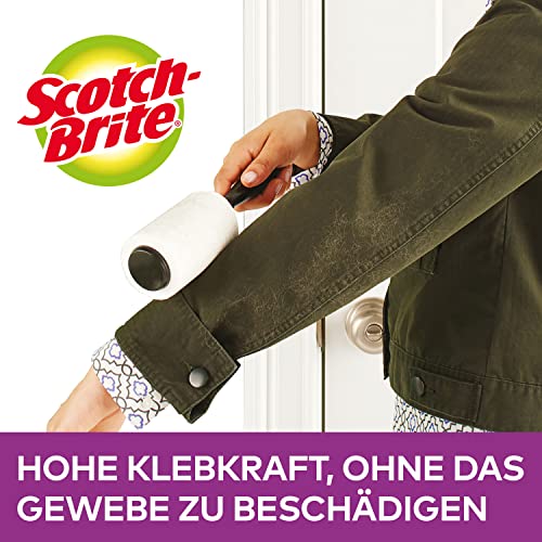 Scotch-Brite Everyday Clean Fusselroller, 1 Rolle 30 Blatt 4,55 m - Fusselrolle für Kleidung und Möbel gegen Fussel oder Tierhaare, Roller ist wiederverwendbar