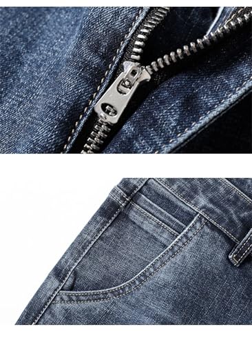 Mens Blue Slim Fit Straight Jeans Cotton Daily Male Pants Denim Trousers3