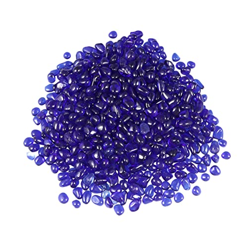 TOGEVAL Accessoires pour Aquarium Gravier en Verre Coloré pour Aquarium Gravier Décoratif 5-9 Mm Foncé 500 G
