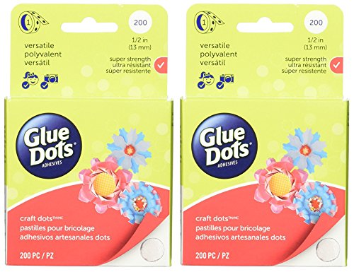 2-PACK - Glue Dots Craft Roll, each Contains 200 (.5 Inch) Adhesive Craft Dots (08165)