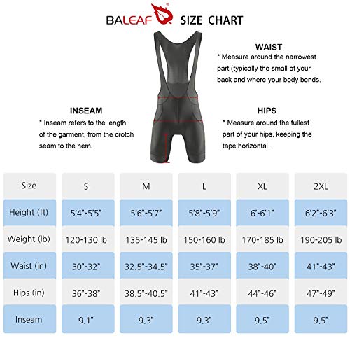 BALEAF Men\'s Cycling Bib Shorts 4D Padded Bike Bicycle Shorts Pockets Breathable Excellent Performance Fit UPF50+ Grey M - Thumbnail 4