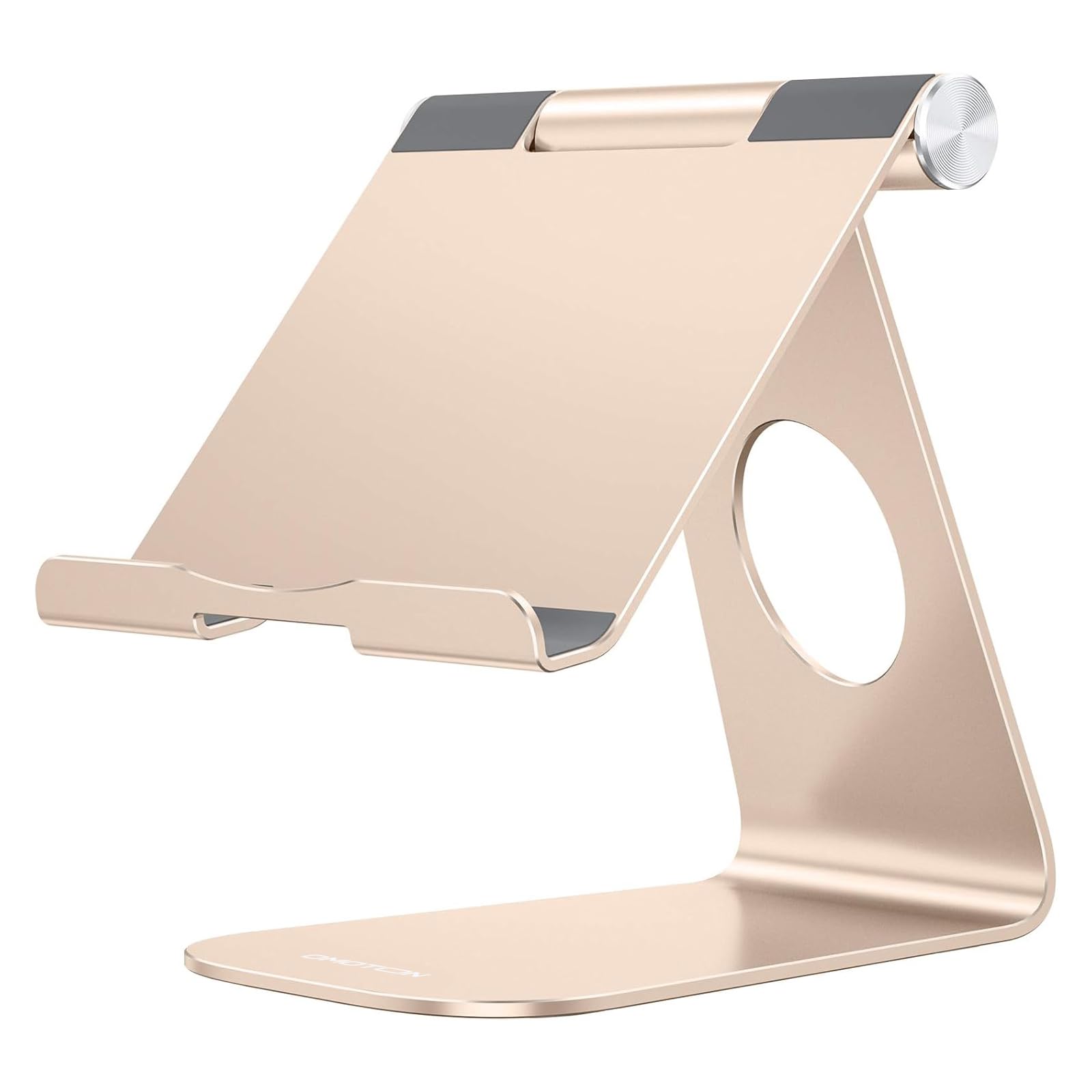 OMOTON T1 Adjustable Tablet Stand for Desk, Aluminum Holder for iPad Silver — Amazon image 10