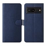 Redluckstar for Google Pixel 7 Case Leather, Pixel 7 Wallet Case, Card Slot Magnetic Closure RFID Blocking Flip Case for Google Pixel 7 2022 (Blue)
