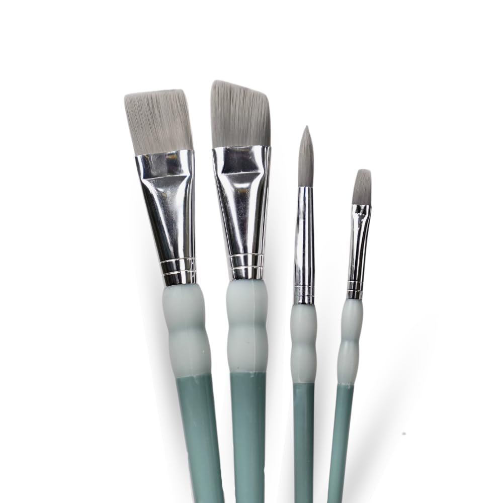 Heirloom Traditions Syntec Fiber Detail Paint Brushes for All-in-ONE Paint, 4 Pack