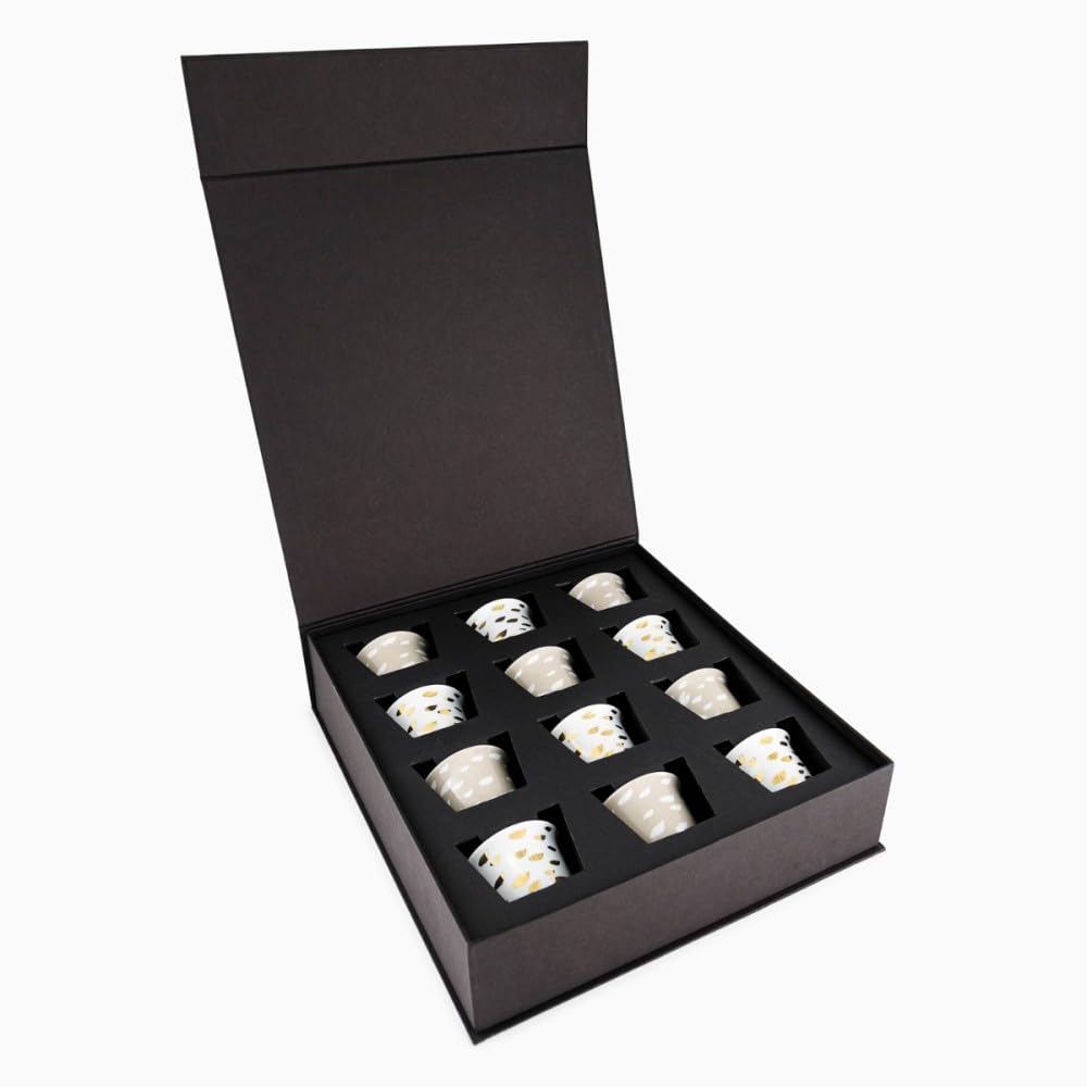 SilsalJoud Arabic Coffee Cups 12-Piece Set, Multicolor