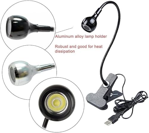 Bovmics Lâmpada de mesa USB 3W LED UV para celular, unhas de gel, braçadeira portátil flexível, Plug