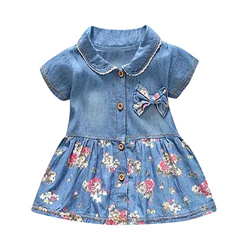 Vestido de princesa para niña, vestido de manga corta, disfraz de flores, princesa, vestido corto y falda (azul, XL)