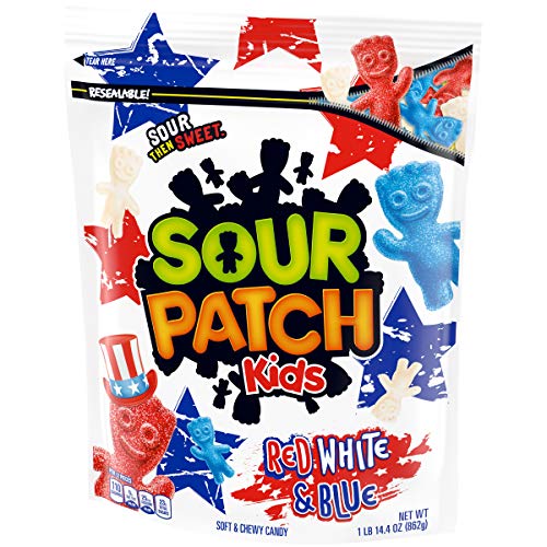 Sour Patch Kids Red White & Blue Soft & Chewy Candy, Limited Edition, 1.9 Lb Bag #TOP5