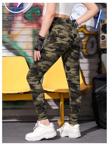 Milumia Girl's Camo Print Leggings High Waisted Active Workout Yoga Pants3