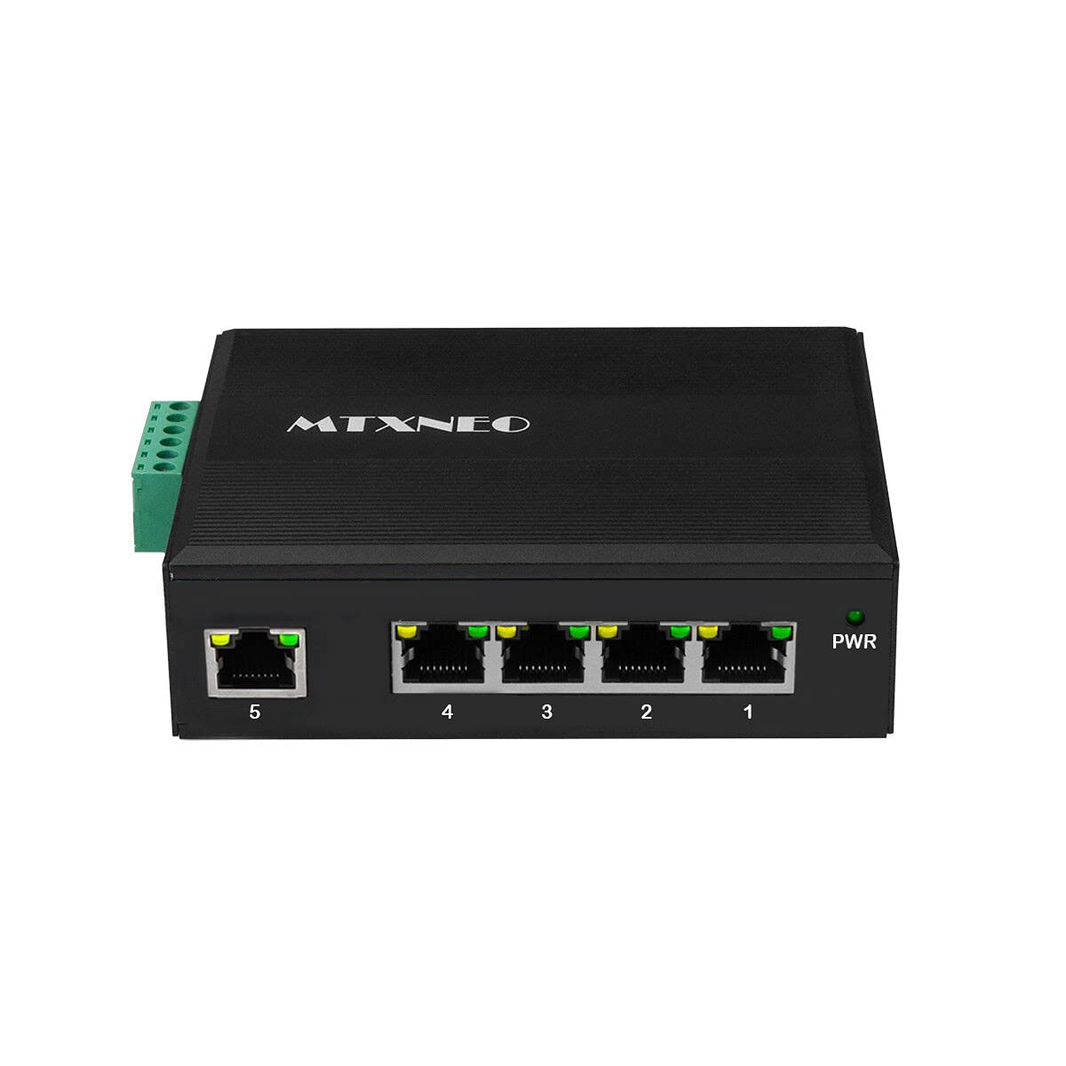 Interruttore di rete industriale Gigabit a 5 porte con amplificatore di tensione DC12 V-48 V a DC48 V, 4 porte IEEE802.3 af/a 30 W POE 120 W, IP40, potenza compatta POE per sistema solare / trunk/VoIP