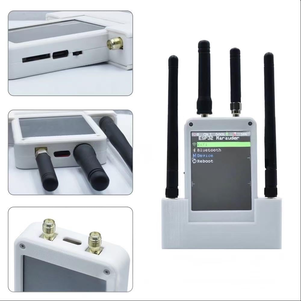 Per Flipper Zero Modulo Esterno con Schermo OLED, esp32 Wi-Fi + 433M + Kit Scheda di Sviluppo Posizione con Custodia Rigida da Trasporto, Fodera Morbida PUV, Custodia Protettiva in Silicone e Cavo